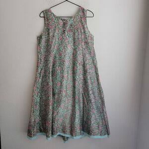 Anokhi Silk Blend Floral Print Sleeveless Dress size M NWT